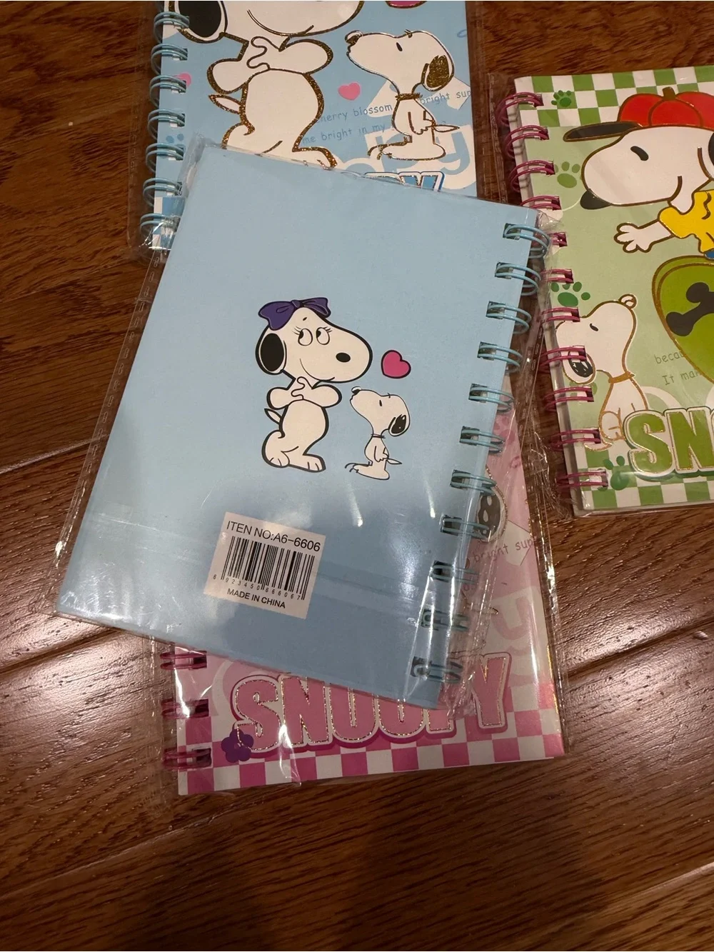 Peanuts Snoopy Spiral Notebooks - Blue, Pink, Green